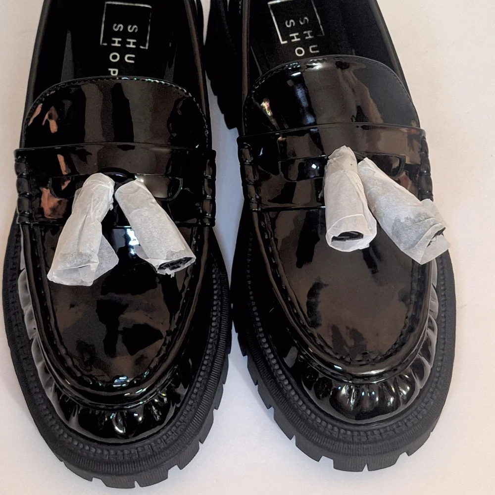 ShuShop Taylor Faux Patent Leather Mules Clogs Womens Size 7.5 Platform Shoes